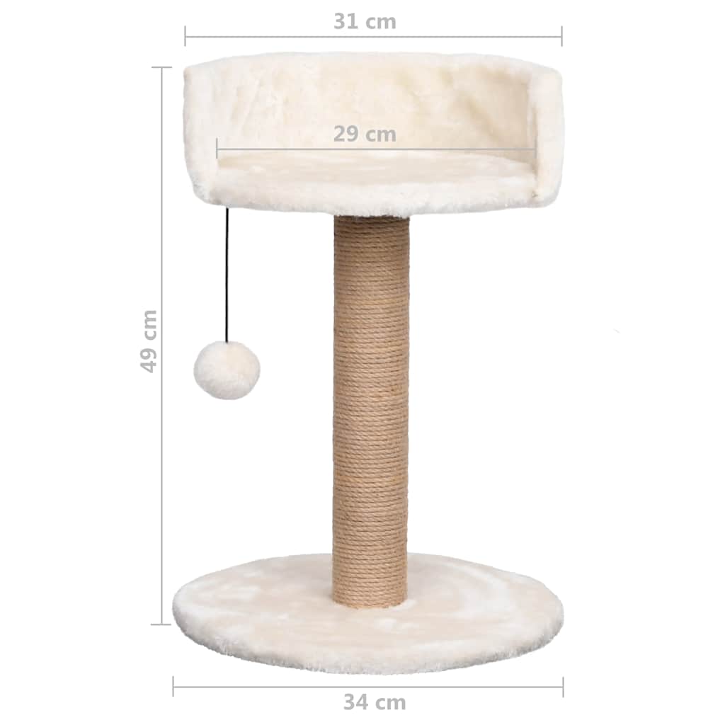 “49 cm Luxe Kattenboom met Krabpaal – Stabiel & Stijlvol voor Katten”